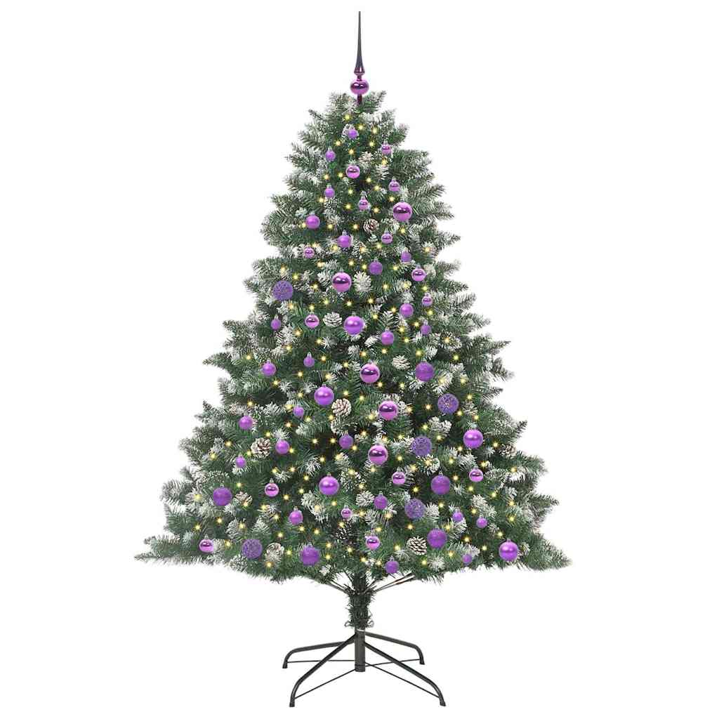 Mű karácsonyfa 300 LED-del Zöld 180 cm PVC és Műanyag és Acél