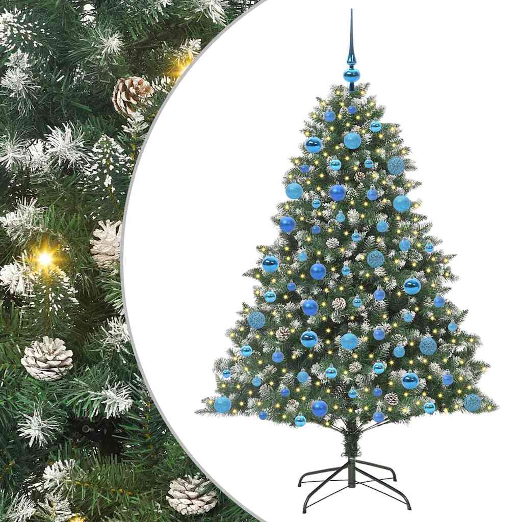 Mű karácsonyfa 300 LED-del Zöld 180 cm PVC és Műanyag és Acél