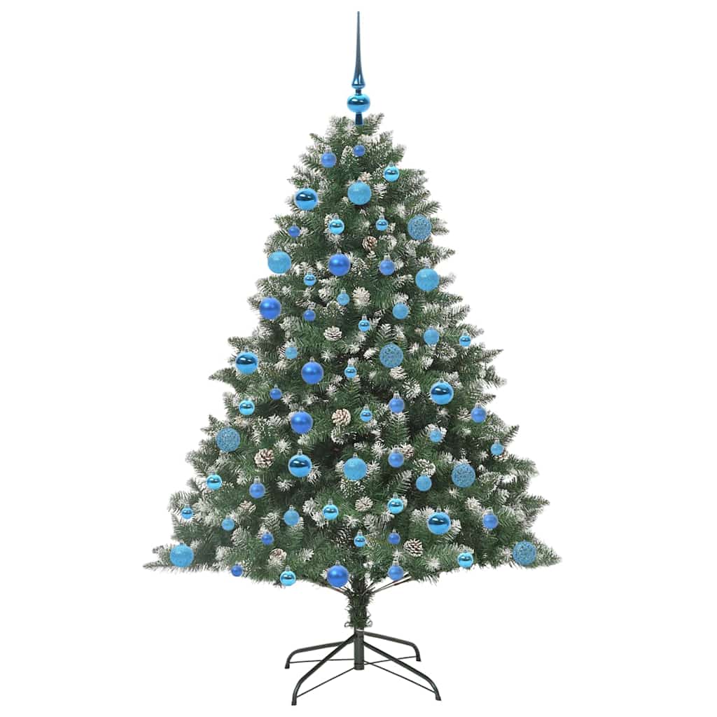 Mű karácsonyfa 300 LED-del Zöld 180 cm PVC és Műanyag és Acél