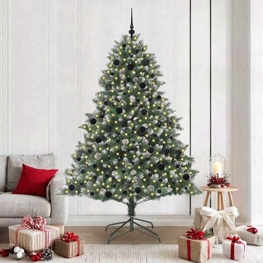 Mű karácsonyfa 300 LED-del Zöld 210 cm PVC és Műanyag és Acél