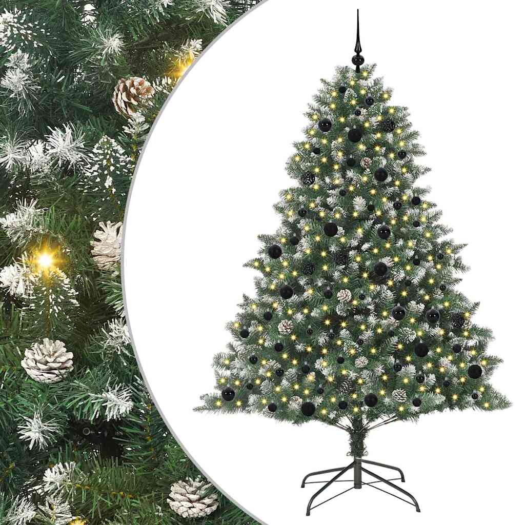Mű karácsonyfa 300 LED-del Zöld 210 cm PVC és Műanyag és Acél