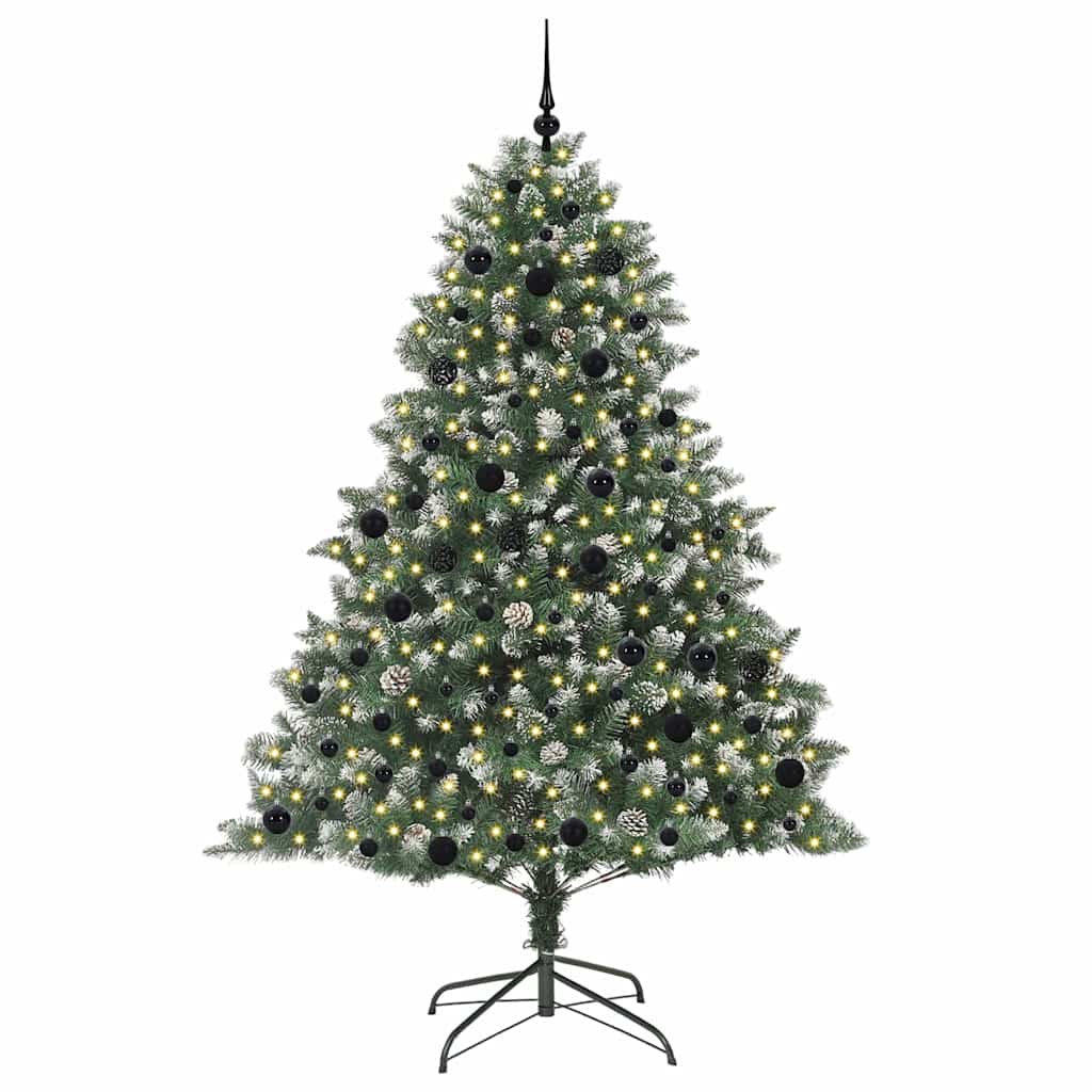 Mű karácsonyfa 300 LED-del Zöld 210 cm PVC és Műanyag és Acél