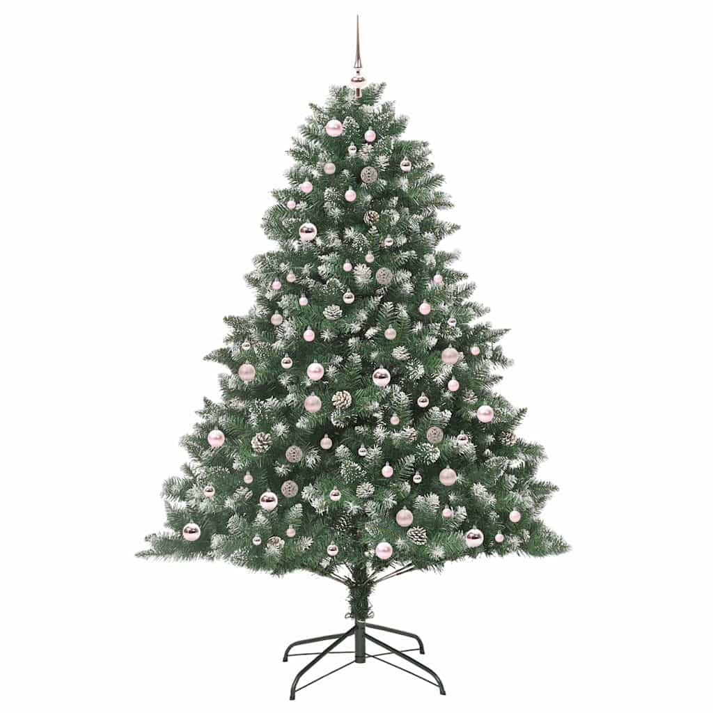 Mű karácsonyfa 300 LED-del Zöld 210 cm PVC és Műanyag és Acél