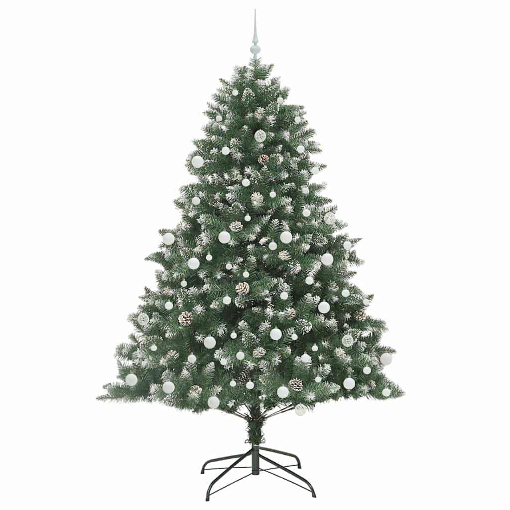 Mű karácsonyfa 300 LED-del Zöld 210 cm PVC és Műanyag és Acél