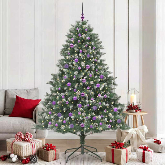 Mű karácsonyfa 300 LED-del Zöld 210 cm PVC és Műanyag és Acél