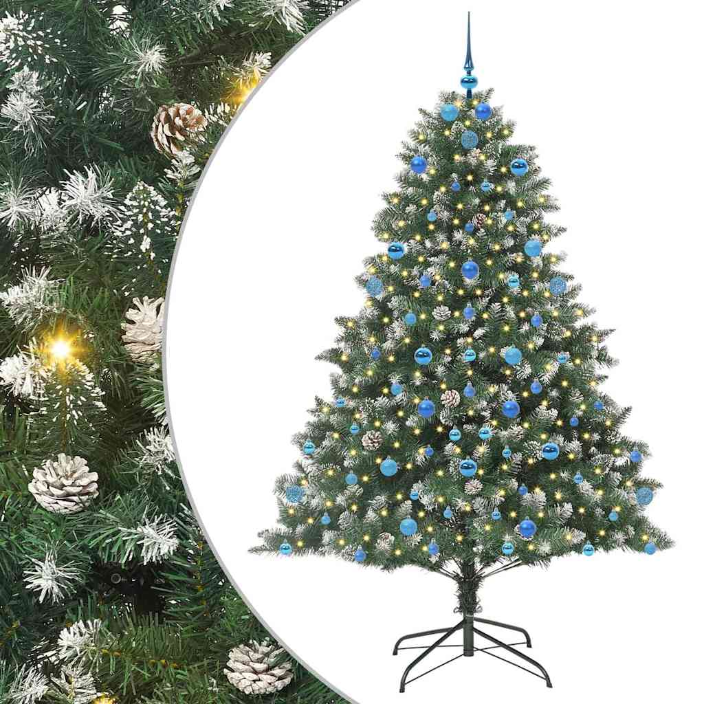 Mű karácsonyfa 300 LED-del Zöld 210 cm PVC és Műanyag és Acél