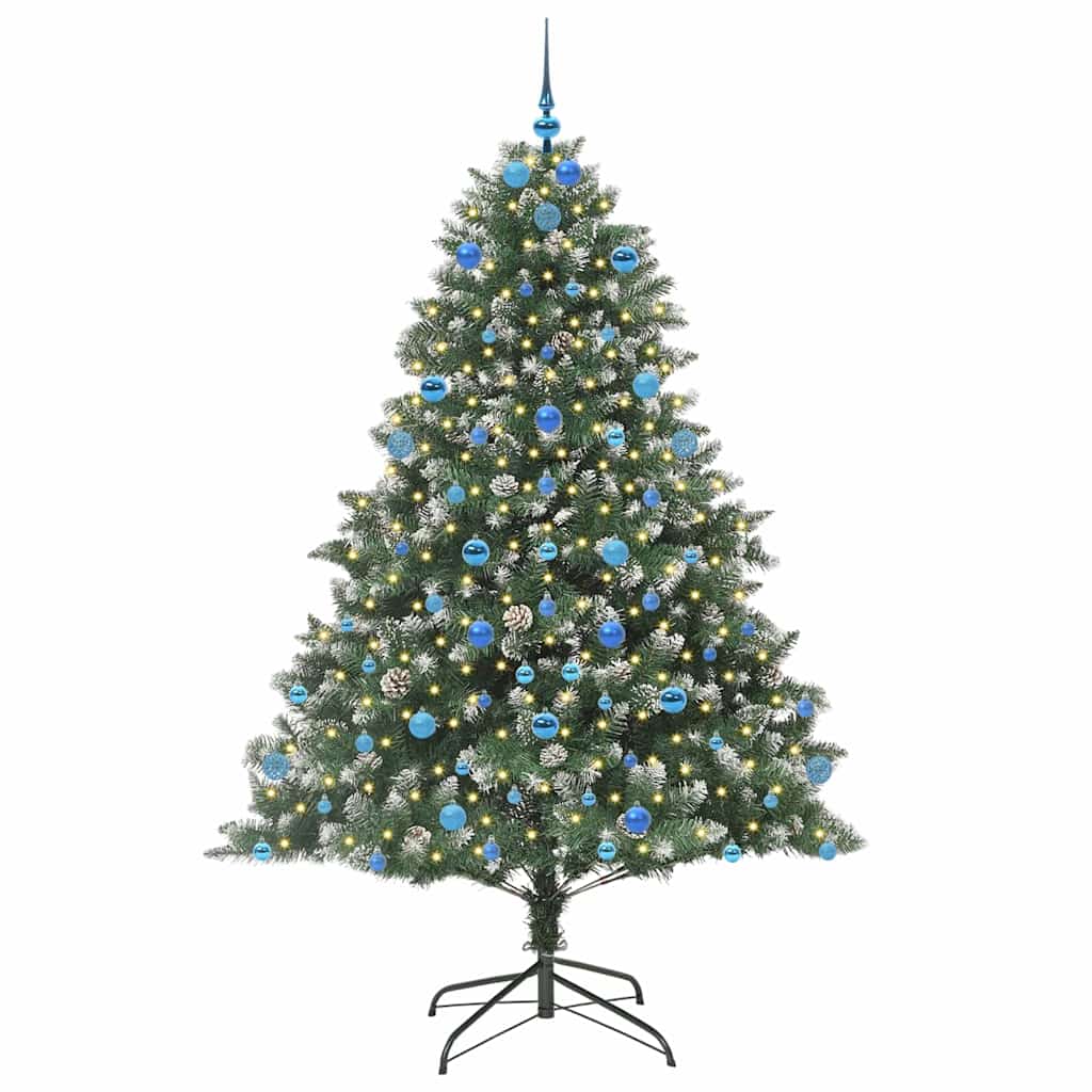 Mű karácsonyfa 300 LED-del Zöld 210 cm PVC és Műanyag és Acél