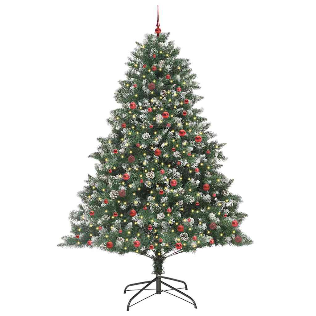 Mű karácsonyfa 300 LED-del Zöld 240 cm PVC és Műanyag és Acél