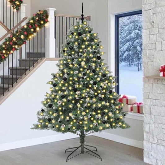 Mű karácsonyfa 300 LED-del Zöld 240 cm PVC és Műanyag és Acél