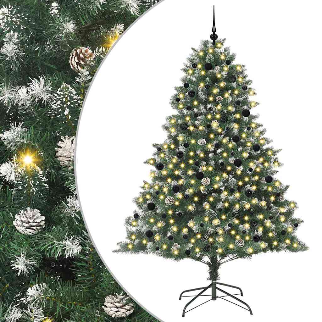 Mű karácsonyfa 300 LED-del Zöld 240 cm PVC és Műanyag és Acél