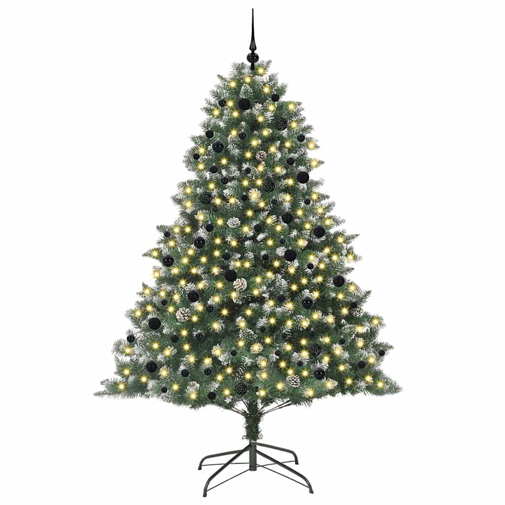 Mű karácsonyfa 300 LED-del Zöld 240 cm PVC és Műanyag és Acél