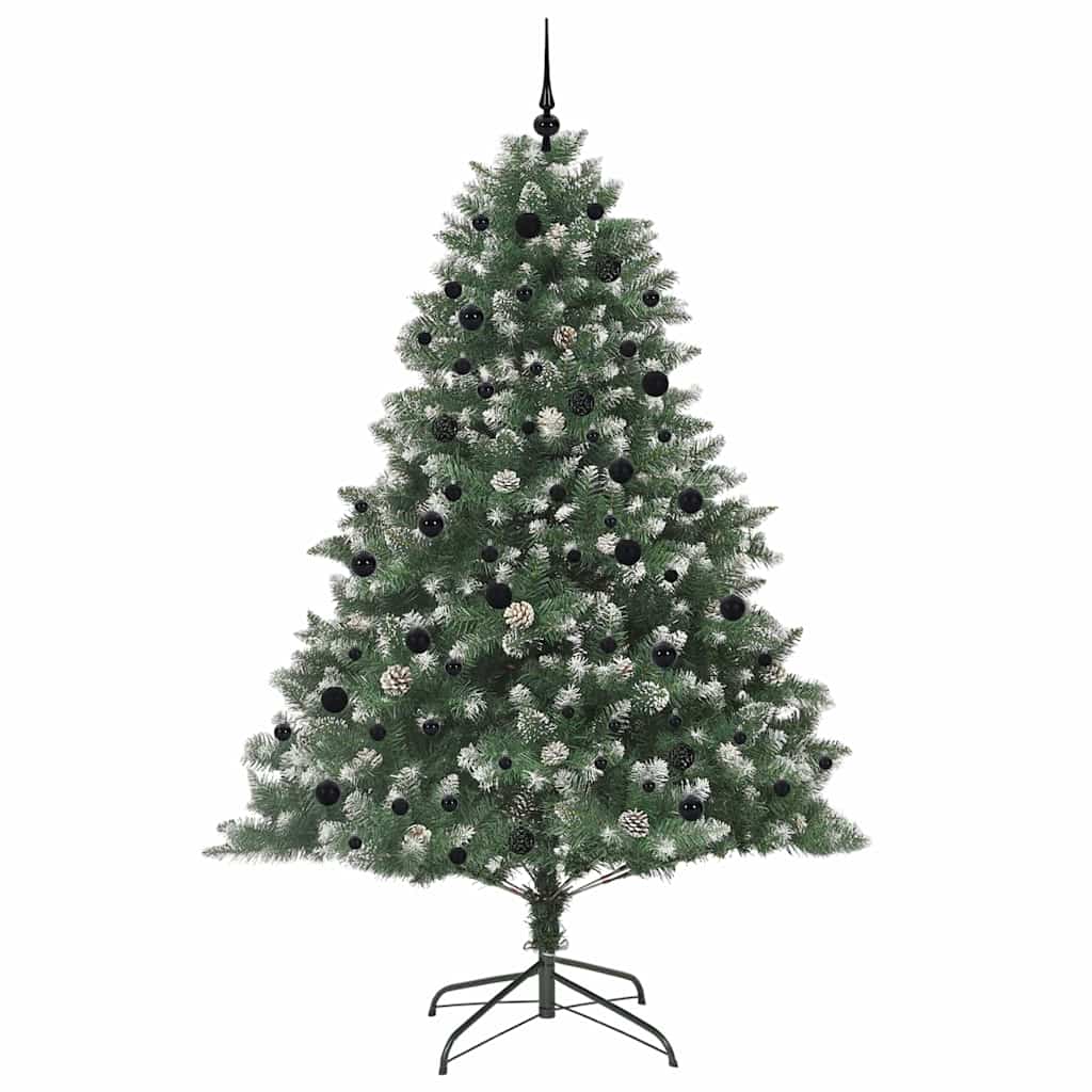 Mű karácsonyfa 300 LED-del Zöld 240 cm PVC és Műanyag és Acél
