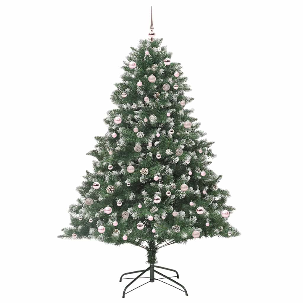 Mű karácsonyfa 300 LED-del Zöld 240 cm PVC és Műanyag és Acél