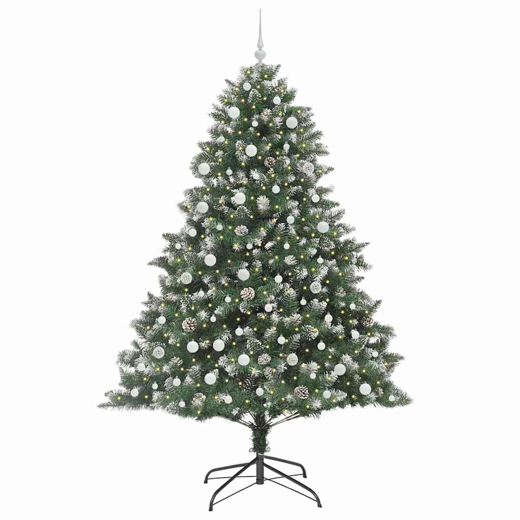 Mű karácsonyfa 300 LED-del Zöld 240 cm PVC és Műanyag és Acél