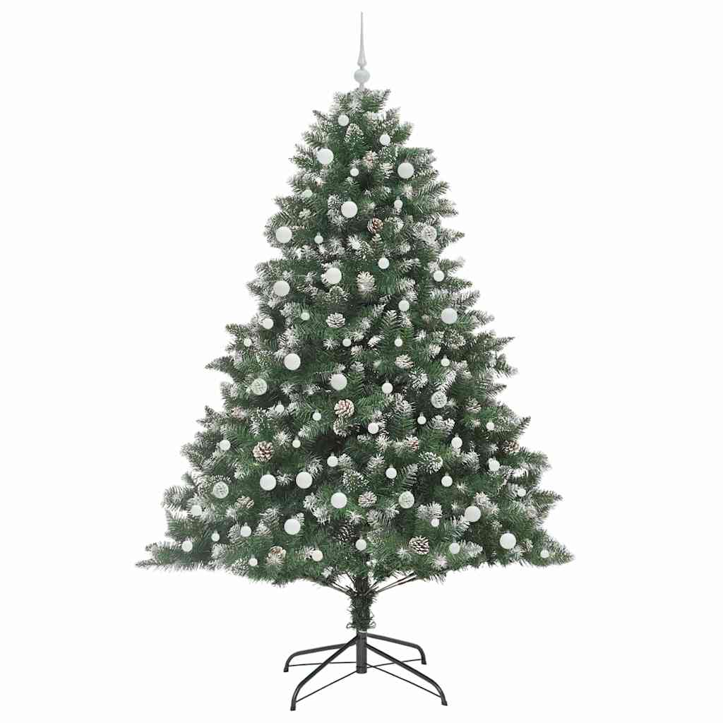 Mű karácsonyfa 300 LED-del Zöld 240 cm PVC és Műanyag és Acél