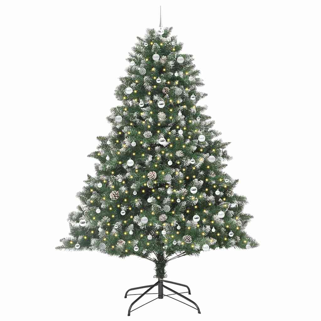 Mű karácsonyfa 300 LED-del Zöld 240 cm PVC és Műanyag és Acél