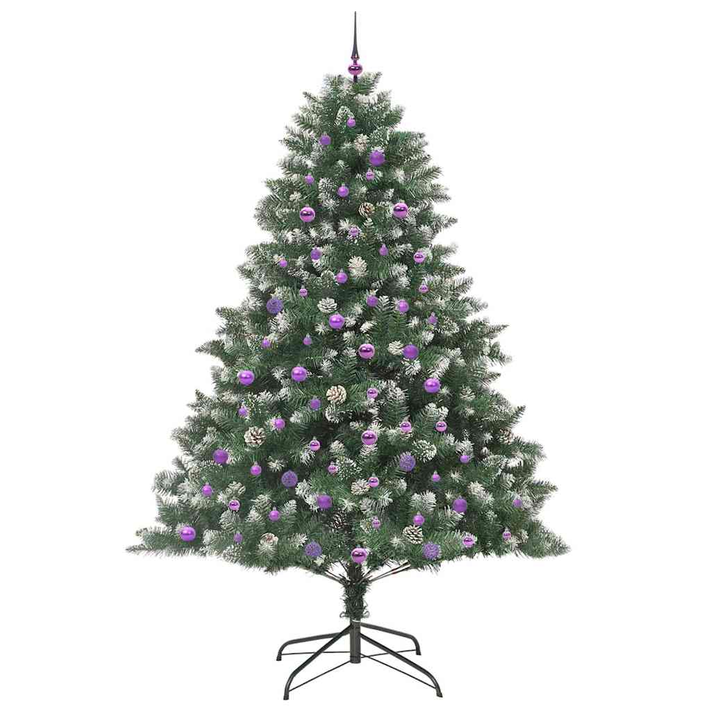 Mű karácsonyfa 300 LED-del Zöld 240 cm PVC és Műanyag és Acél