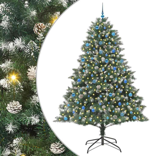 Mű karácsonyfa 300 LED-del Zöld 240 cm PVC és Műanyag és Acél