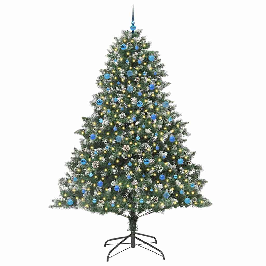 Mű karácsonyfa 300 LED-del Zöld 240 cm PVC és Műanyag és Acél