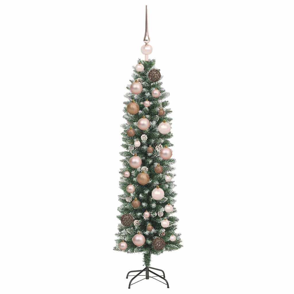Mű Karcsú Karácsonyi Fa 150 LED-del Zöld és Fehér 120 cm