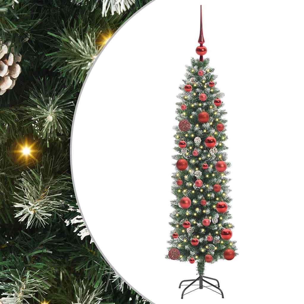 Mű Karcsú Karácsonyi Fa Zöld és Fehér 120 cm