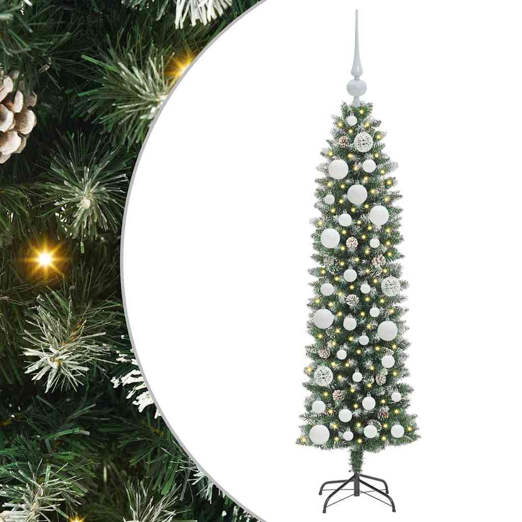 Mű Karcsú Karácsonyi Fa Zöld és Fehér 120 cm