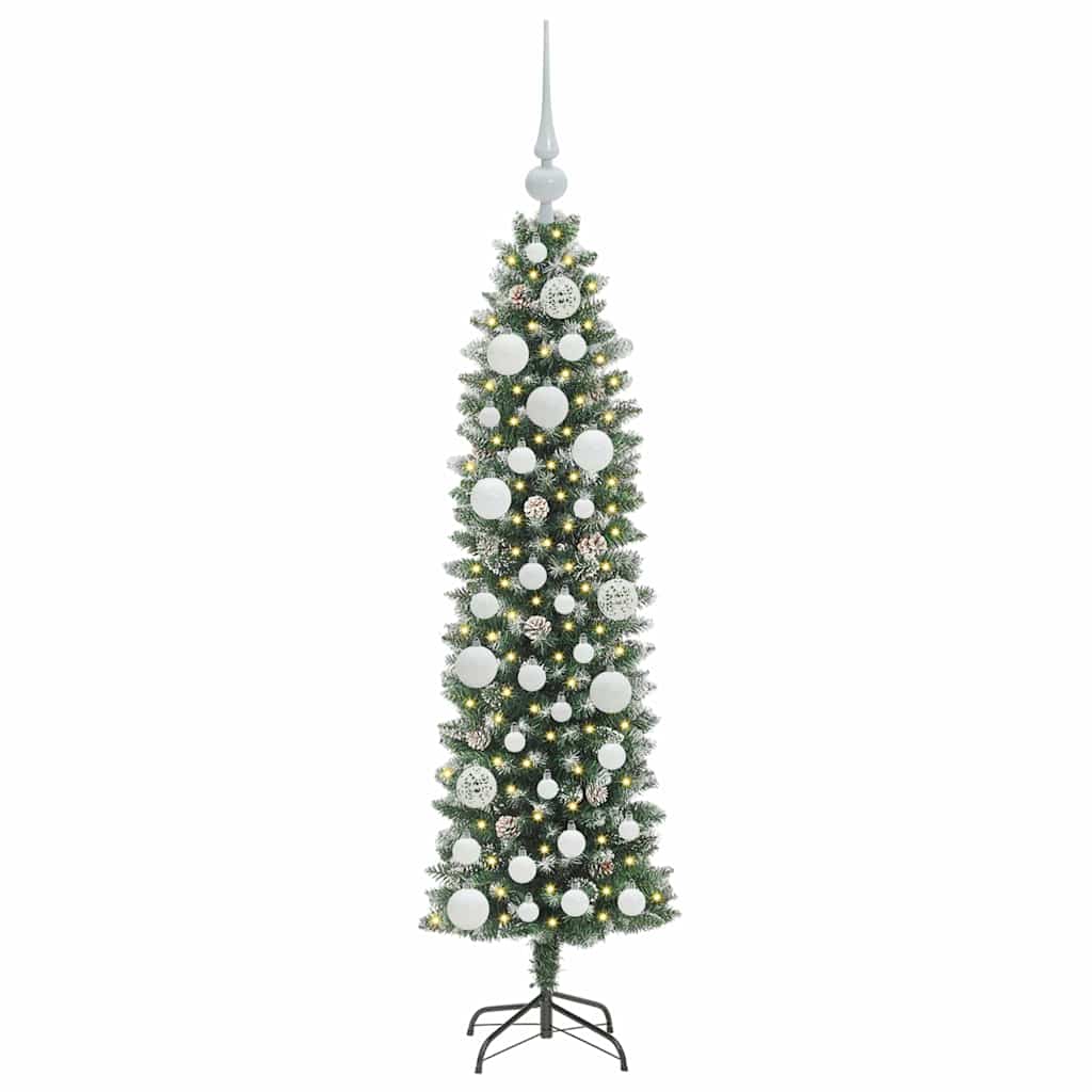 Mű Karcsú Karácsonyi Fa Zöld és Fehér 120 cm
