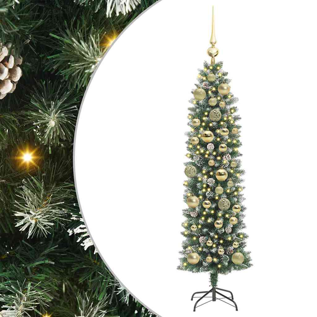 Mű Karcsú Karácsonyi Fa Zöld és Fehér 120 cm