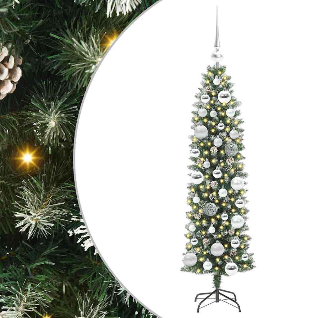 Mű Karcsú Karácsonyi Fa Zöld és Fehér 120 cm