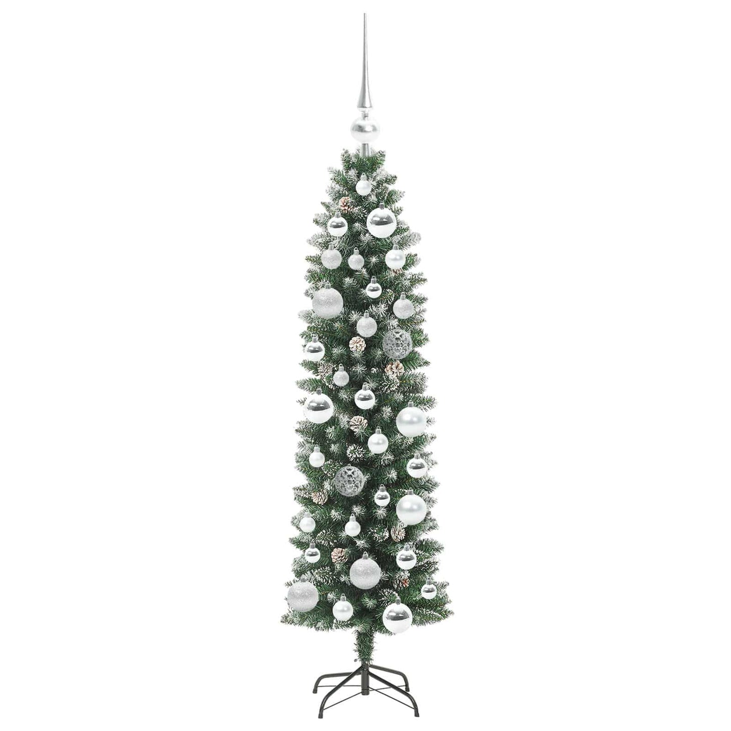 Mű Karcsú Karácsonyi Fa 150 LED-del Zöld és Fehér 120 cm
