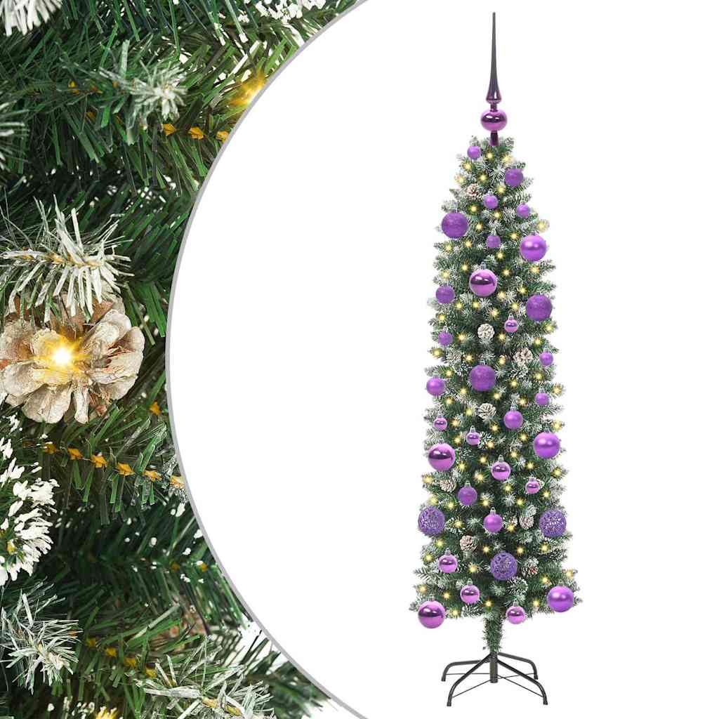 Mű Karcsú Karácsonyi Fa Zöld és Fehér 120 cm