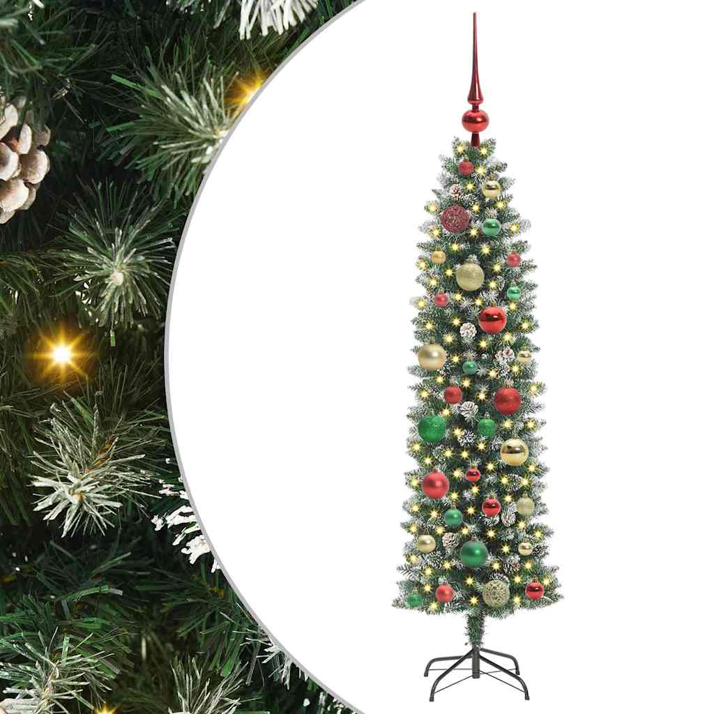 Mű Karcsú Karácsonyi Fa Zöld és Fehér 120 cm