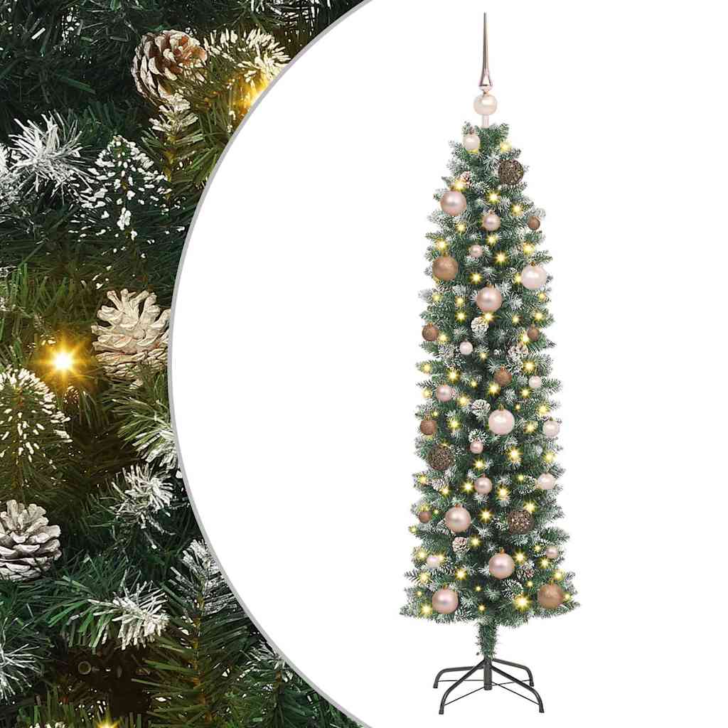 Mű Karcsú Karácsonyi Fa Zöld és Fehér 150 cm