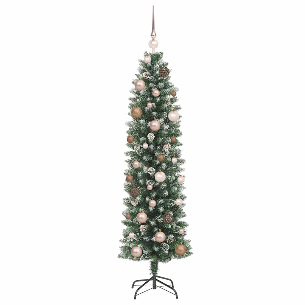 Mű Karcsú Karácsonyi Fa Zöld és Fehér 150 cm