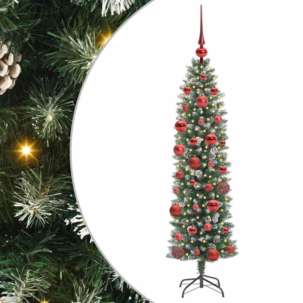 Mű Karcsú Karácsonyi Fa Zöld és Fehér 150 cm