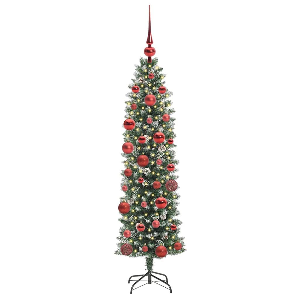 Mű Karcsú Karácsonyi Fa Zöld és Fehér 150 cm