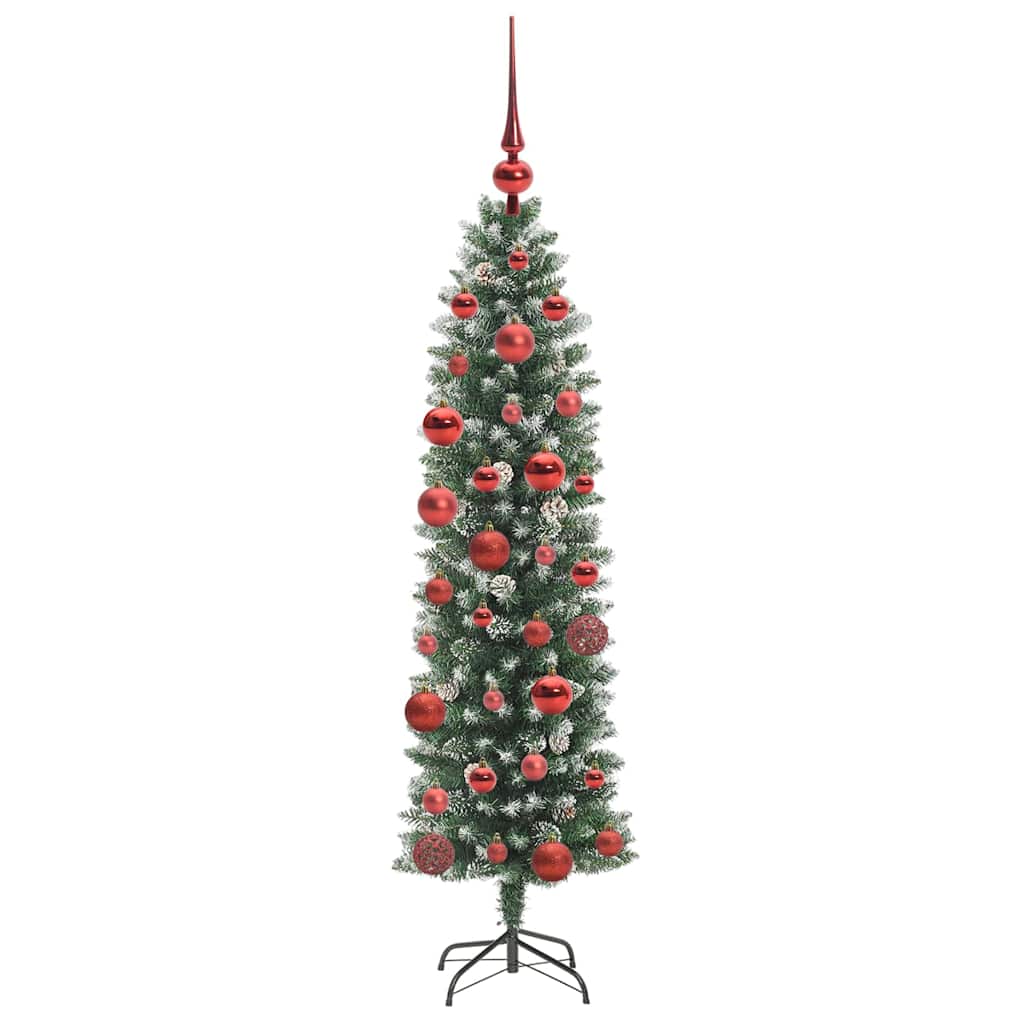 Mű Karcsú Karácsonyi Fa Zöld és Fehér 150 cm