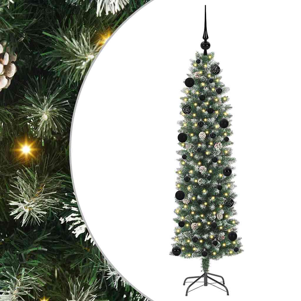 Mű Karcsú Karácsonyi Fa Zöld és Fehér 150 cm