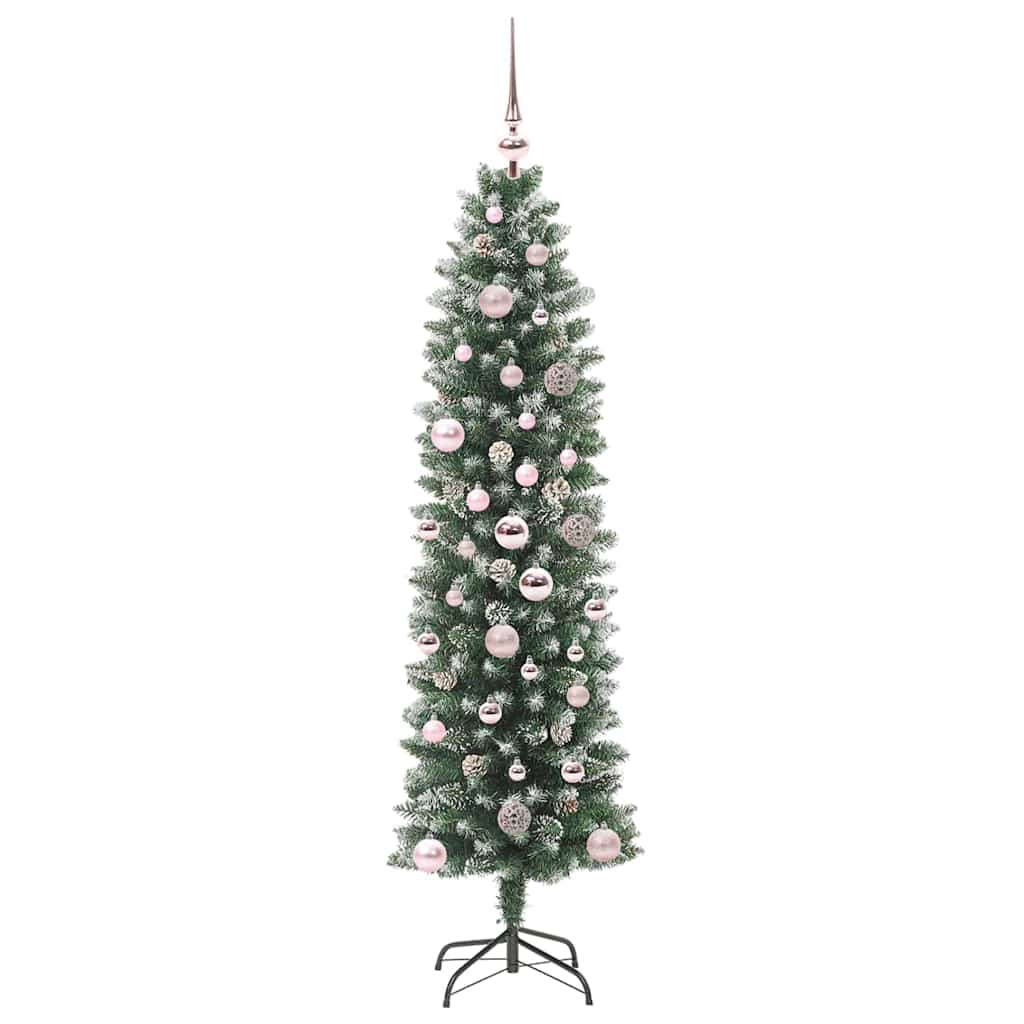Mű Karcsú Karácsonyi Fa 150 LED-del Zöld és Fehér 150 cm