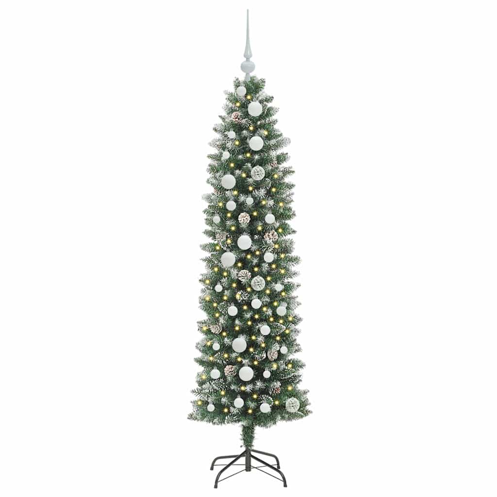 Mű Karcsú Karácsonyi Fa Zöld és Fehér 150 cm