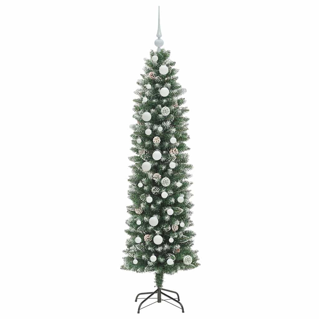 Mű Karcsú Karácsonyi Fa Zöld és Fehér 150 cm
