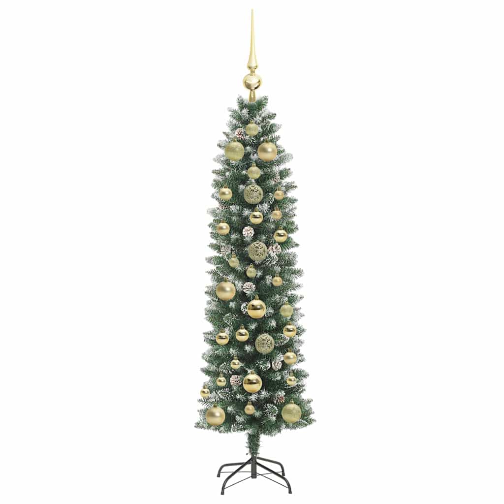 Mű Karcsú Karácsonyi Fa Zöld és Fehér 150 cm