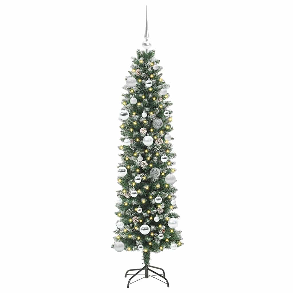 Mű Karcsú Karácsonyi Fa Zöld és Fehér 150 cm