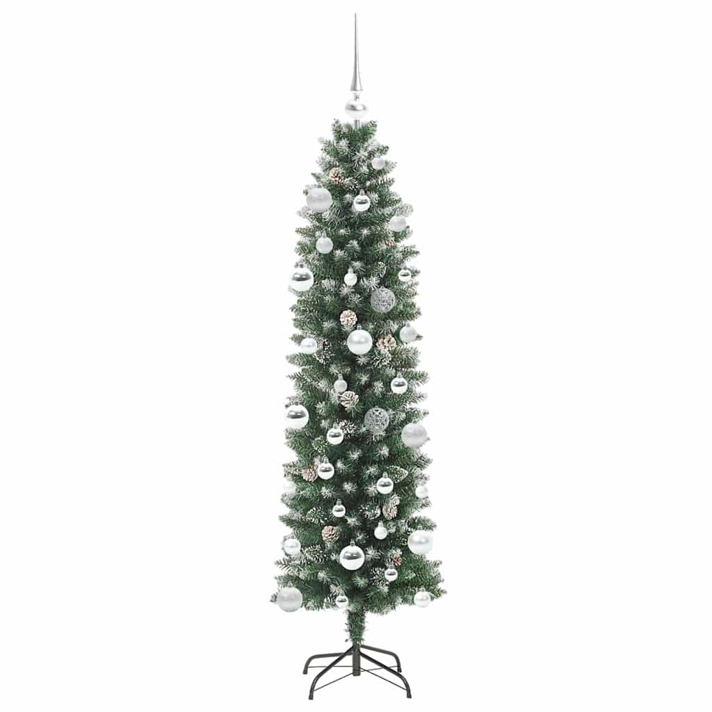 Mű Karcsú Karácsonyi Fa Zöld és Fehér 150 cm