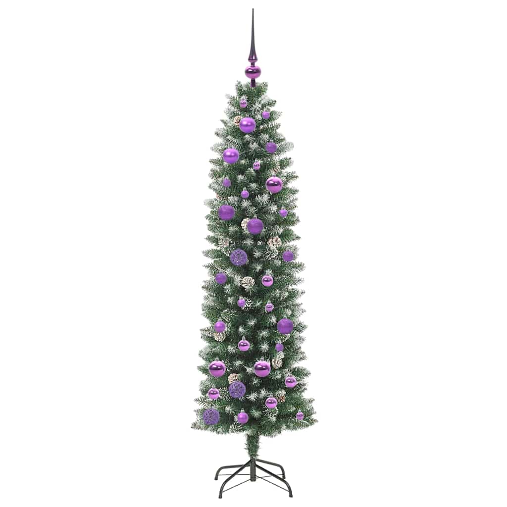 Mű Karcsú Karácsonyi Fa 150 LED-del Zöld és Fehér 150 cm