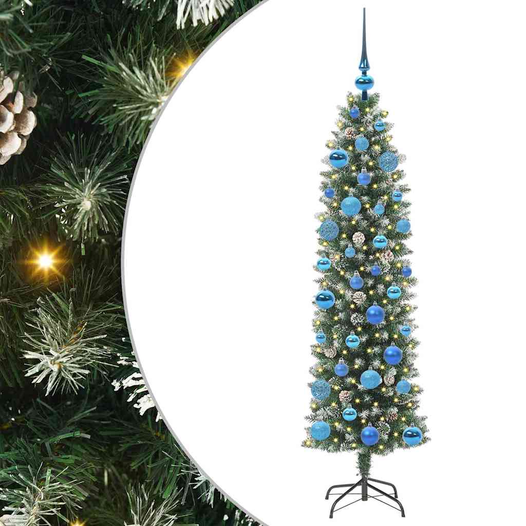 Mű Karcsú Karácsonyi Fa Zöld és Fehér 150 cm
