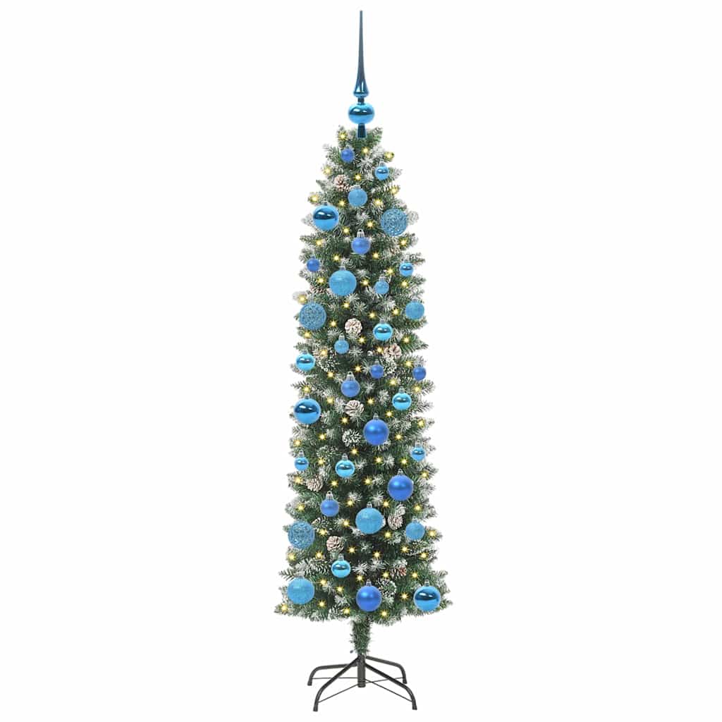 Mű Karcsú Karácsonyi Fa Zöld és Fehér 150 cm