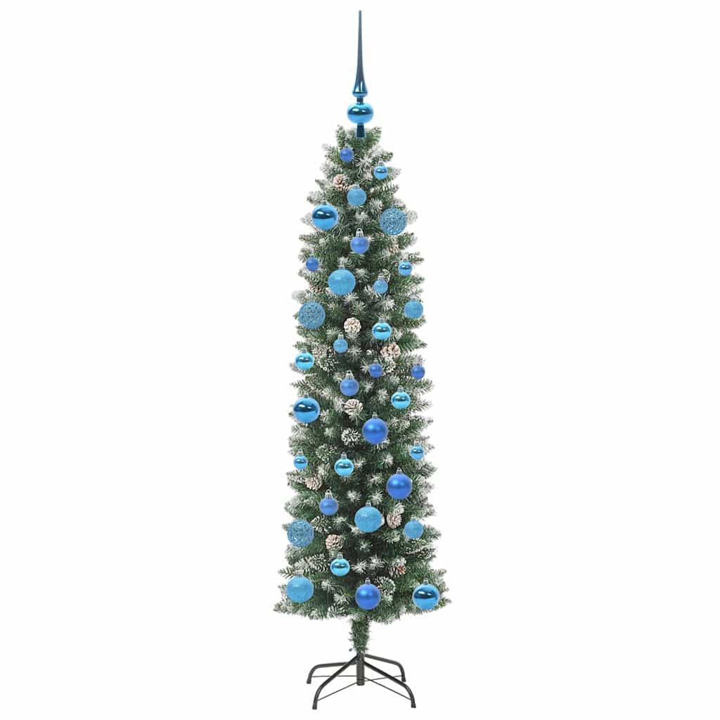 Mű Karcsú Karácsonyi Fa Zöld és Fehér 150 cm