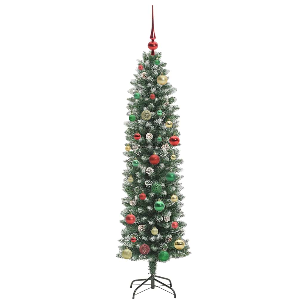 Mű Karcsú Karácsonyi Fa Zöld és Fehér 150 cm