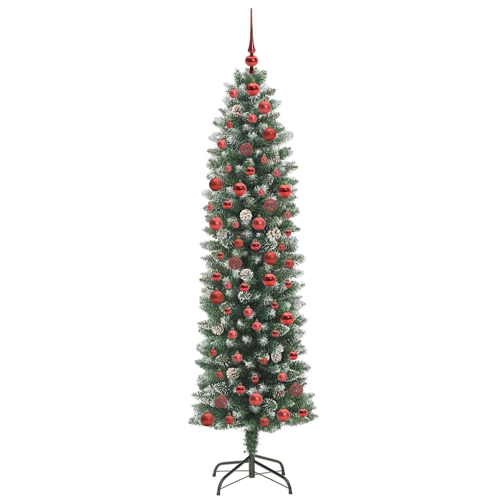 Mű Karcsú Karácsonyi Fa 300 LED-del Zöld és Fehér 180 cm